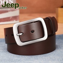 Mens belt Genuine leather pin buckle first layer pure cowhide brown pin buckle belt Denim casual youth pants