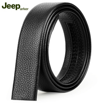 First layer cowhide leather men without headband body automatic buckle pants belt Mens middle-aged belt without scalp belt Business