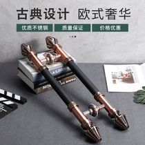 Handle Glass door thickened Stainless steel European bronze green bronze mounted hotel office wooden door door handle