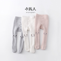 Xiaolong people autumn winter pure cotton thickened wool ring large PP baby even pantyhose Caterback girl baby beat bottom pantyhose dress outside