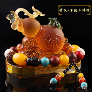 琉璃葫芦【黄色+菩提子佛珠】