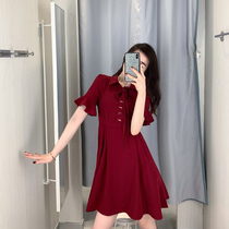 Red Dress Women 2021 New Summer Slim Small Chiffon Retro Hepburn Style Fairy Super Fairy Dress