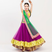 Indian Lenha Suit Performance Out of Double-layered Giant Hem Veils Shade Kurta Bollywood Style Female Yiman