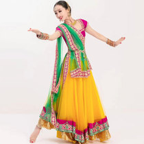 Yeman Indian Dance Costume Bollywood Lenha Double Layer Large Swing Half Body Dress Exotic 100 lap new womens dress