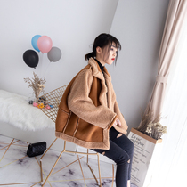 Fatty Plus Size Lamb Hair Coat Women 200 Jin Winter Fat Sister Winter Fat Women Deer Short Top