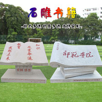 Stone Sculpture Han White Jade Book Book Volume Custom Natural Marble Books Rule Of Law Square Campus Cultural Lettering Swing Piece