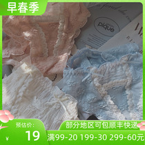 Solid Flower Bubble Foam Retro V Shaped Lace Puff Pure Cotton Briefs Woman Comfort Breathable Pure Cotton Stall Triangle Pants