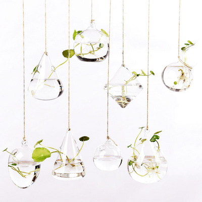 Creative hanging transparent glass vase small hanging bottle hydroponic flower indoor gardening home decoration bottle plant set Creative hanging transparent glass vase small hanging bottle hydroponic flower indoor gardening home decoration bottle plant set