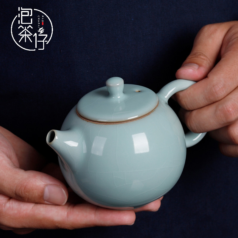 Your up with azure teapot slicing can make tea for the family with antique porcelain tea set kung fu small pot of pure checking ceramic