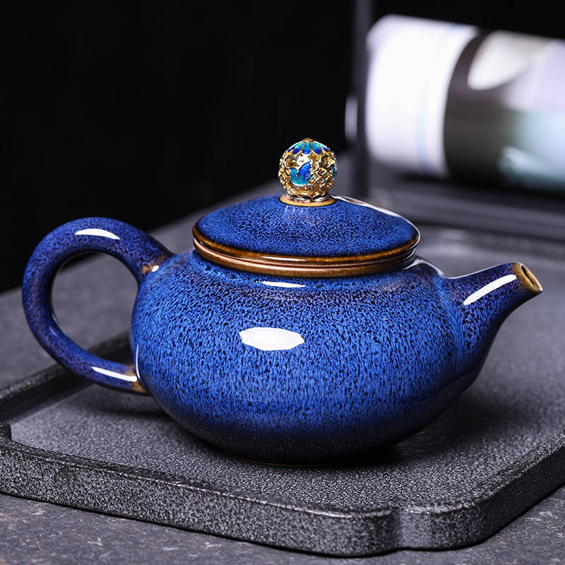 The jun porcelain tea set variable one single pot with ceramic teapot kunfu tea tea, small single mini home