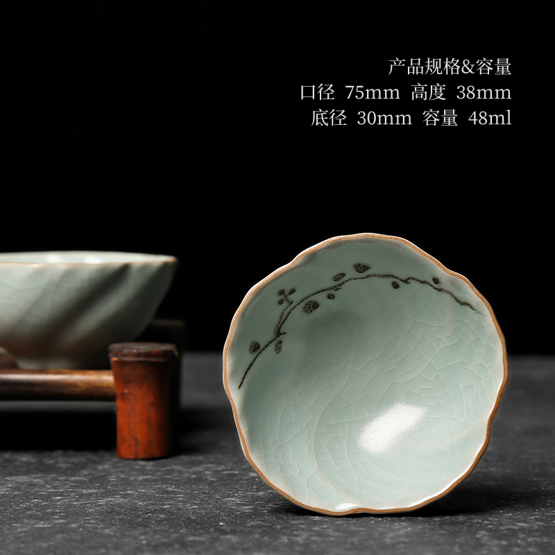 Your up kung fu tea cups master hand large ceramic cup single cup tea one day blue open sample tea cup