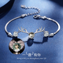 A deer has your projection 925 sterling silver bracelet female ins cold style simple Valentines Day to send girlfriends best friend gift