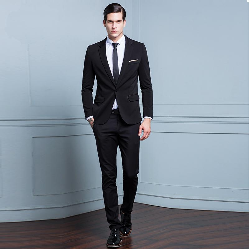 az蚁族男士修身西装伴郎西服套装男商务休闲韩版新郎结婚礼服正装
