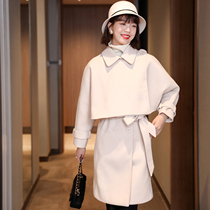 FENPERATE 2022 autumn and winter temperament goddess Fan suit womens suit skirt fashion temperament skirt two-piece set