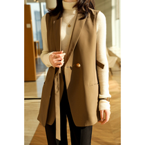 The temperament mix just needs the door flap is the highlight ~ lacing to receive the waistcoat in the waistcoat of the long-vest waistcoat of the waistcoat of the waistcoat