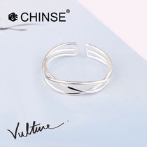 925 Sterling Silver Japanese and Korean version of minimalist hollow fashion ring personality open tail ring simple adjustable index finger ring
