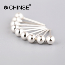 Mini small silver beads ball S925 Sterling Silver Bean stud earrings earrings to sleep without picking earrings simple men and women
