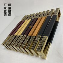 New Chinese antique solid wood door handle stainless steel glass door handle custom backgrain engraving word LOGO black