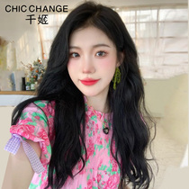 Wig female hair summer simulation big wave long curly hair natural lace full Head full real hair silk wig set