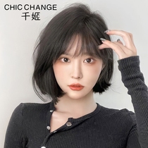 Qian Ji wig female short hair wave head full real head set short curly hair real hair silk temperament round face natural real hair set