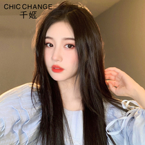 Qianji wig female Xia Zhen hair full real hair long long straight hair eight character banghai real hair silk hair set