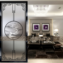Modern art glass decorative screen partition entry porch aisle double-sided frosted light transmission process simple round