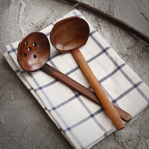 Bellflower home Japanese handmade wooden colander fishing spoon Wooden spoon Hot pot colander noodle spoon Soup spoon Hot pot spoon