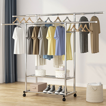 single pole stainless steel clothes hanger floor folding bedroom balcony home elastic cooling clothes hanging rack pole