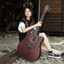 Banston guitar 41 inch folk guitar retro acoustic guitar beginner students male and female introductory practice guitar