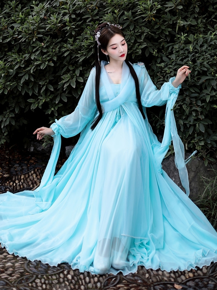 欧莎文 芸溪汉服古装襦裙薄纱仙气-服装搭配师容夫人