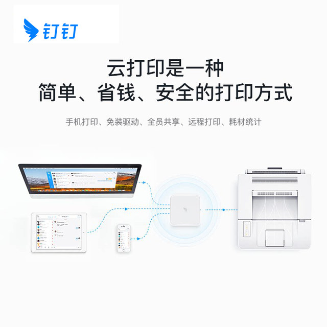 DingTalk P1 smart printing cloud box HP HP laser printer upgraded to cloud printing wireless printing remote ການພິມໂທລະສັບມືຖືທຸລະກິດເຄື່ອງພິມຫ້ອງການວິສາຫະກິດ