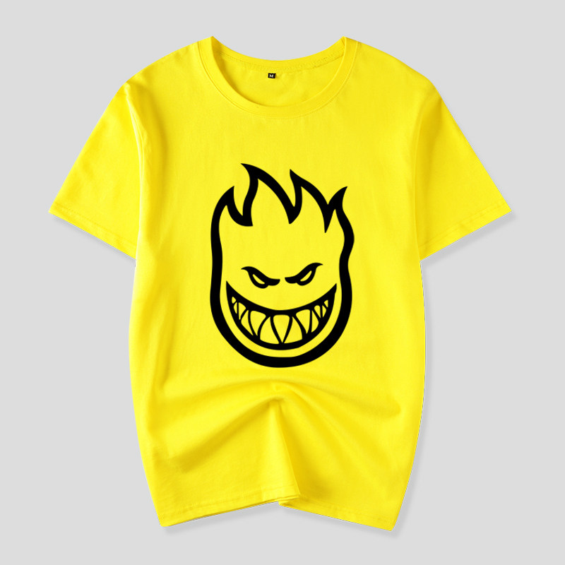 死飞经典滑板运动纯棉圆领大码男女短袖t恤spitfire小火人包邮潮