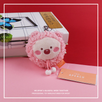 Korean cartoon peach shape plush doll bag pendant key chain cute fart peach couple bag hanging ornaments