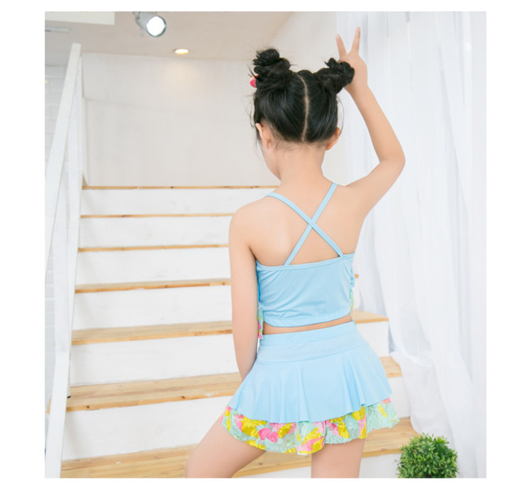 儿童游泳衣可爱小女孩分体舒适三角裤泡温泉度假女童时尚泳装批发
