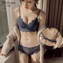 Beauty back bra set sexy underwear women without steel ring small chest gather girl ultra-thin lace bra lady thin