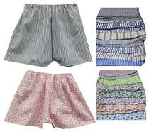 Womens cotton cloth old-age boxer briefs Big pants Mom pants Granny shorts Floral loose high waist shorts