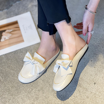 2021 New Baotou half slippers women Summer Wear fashion sandals flat half-top Net red Muller lazy shoes