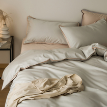 100 cotton cotton four - piece cotton cotton in Nordic in light luxury is suited for bed bedding