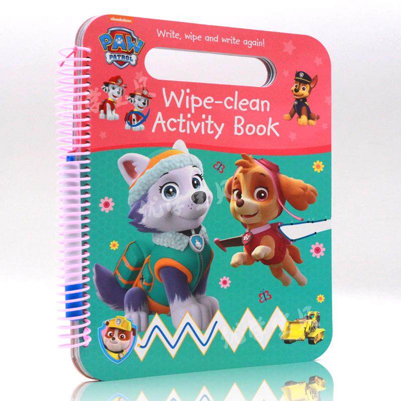 进口英文原版绘本 paw patrol wipe clean activity book 汪汪队立大