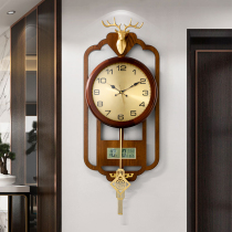 New Chinese Wall Clock Living Room Home Clock Light Luxurious Perpetual Calendar Electronic Clock Creative Fashion Watch Wall Wall