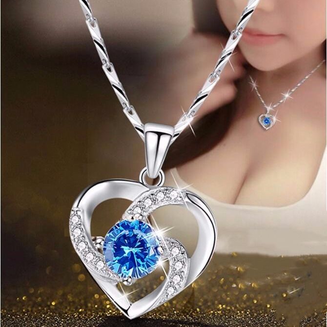 (Adjustable) Super style 925 necklace Female clavicle chain heart-shaped pendant send Girlfriend Valentine's Day gift