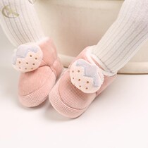 Baby girl New Year shoes 0-1 year old baby shoes Prevent baby girl shoes Winter Princess soft sole lightweight baby walker shoes