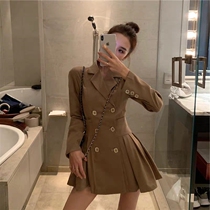 2021 New womens spring autumn clothing collection waist display slim and light extravagant high-end name Yuanyu Temperament Sumptu Superfairy