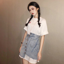 2022 new port Wind retro chic blouses Temperament Salt sweet net Red Shake Sound Two Suits Skirt Child Summer