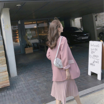 2021 new womens early spring temperament fashion leisure fashion foreign atmosphere age small fragrance wind professional two-piece set