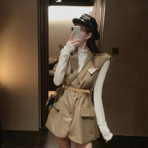 2021 New online Red Fried Street Career Casual Fashion Heben Wind and Less-Two Packaged Women Autumn Winter