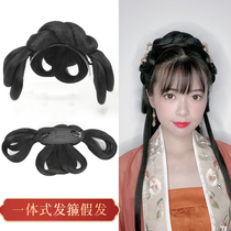 Ancient costume wig one-piece hair hoop soft hair bun pad hair hair bag ancient style Hanfu photo hairstyle