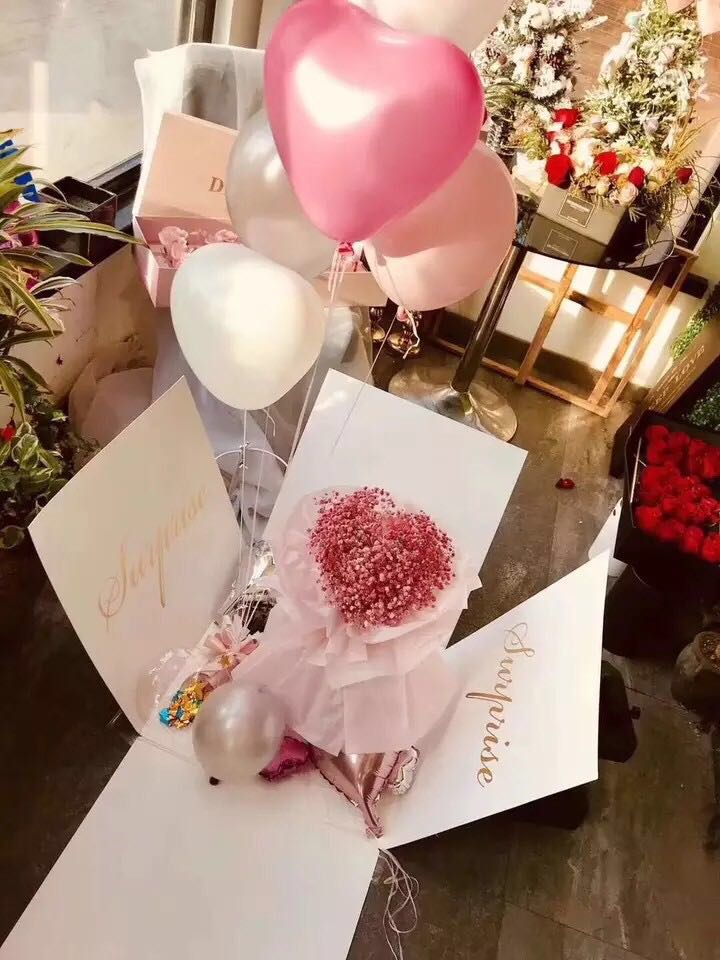 气球抖音盒子求婚告白生日礼物爆炸盒情人节送女友创意礼品盒惊喜