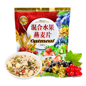 水果燕麦片早餐即食冲饮营养无蔗糖非脱脂孕妇晚代餐食品袋装麦片