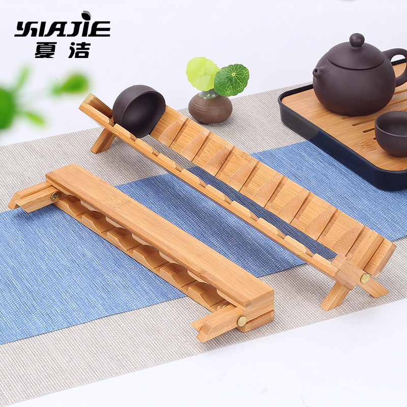 Four - walled yard portable bamboo cold beverage holder folding cup water beverage holder receives waterlogging under caused by excessive rainfall holder frame kung fu tea tea accessories